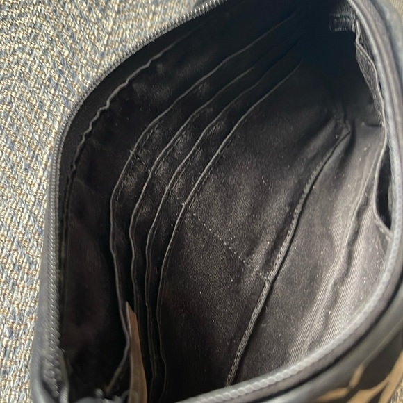 Coach Black Canvas Tan C Signature Leather Trim Wristlet Wallet. - Picture 10 of 16